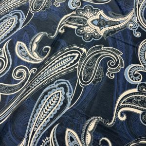 Navy Blue - Patterned Soft Hijab