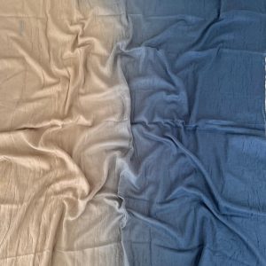 Blue & Beige - Crinkled Gradient Modal Hijab